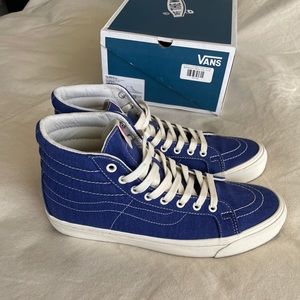Vans Vault Og Sk8 Hi lx blue herringbone